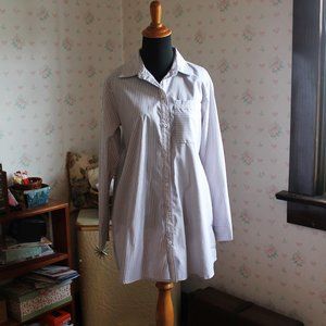 Avon / Studio 1886 Gray Button Down Tunic Shirt, Small, NWOT